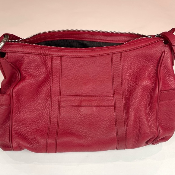 Reduced!! VTG Cole Haan Red Bag with Woven Handle, Made in Spain - Picture 6 of 9